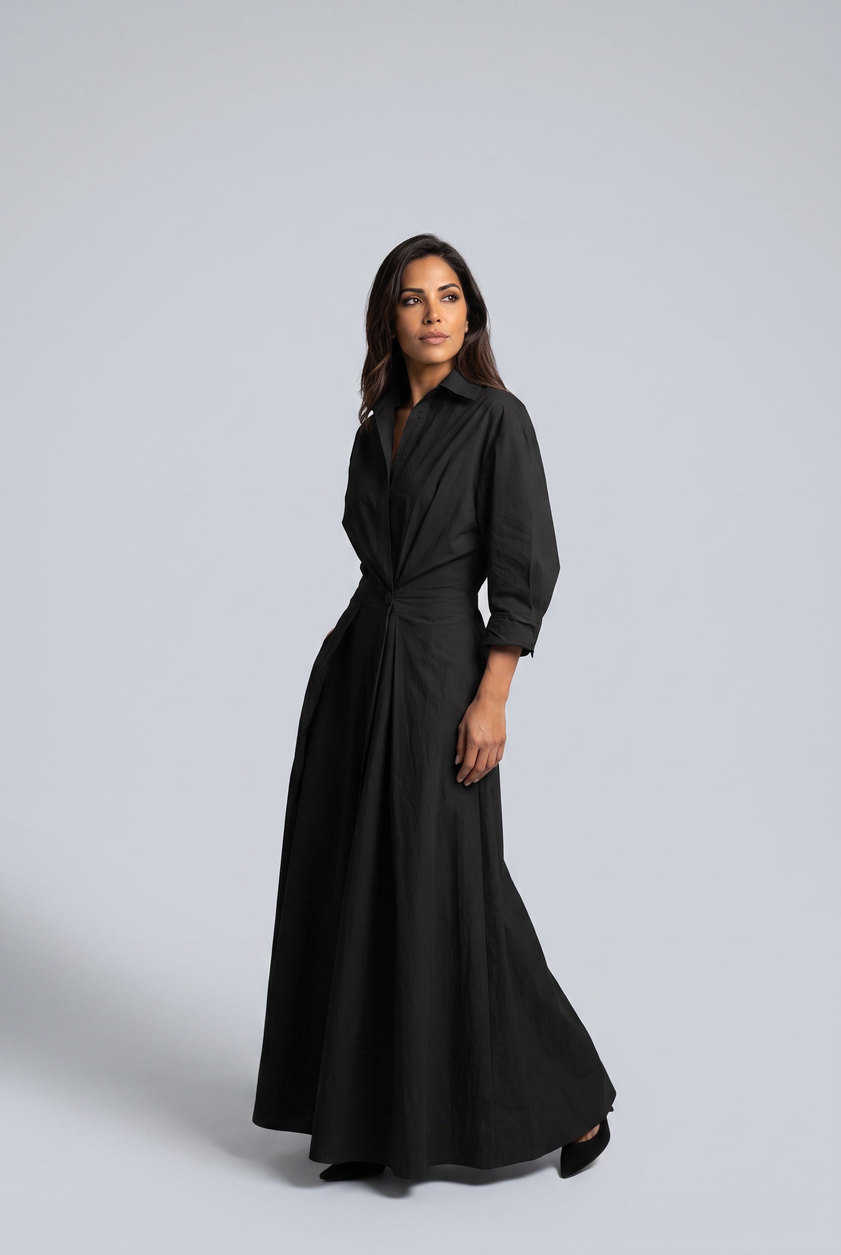 Mira | Collared Long Sleeve Maxi Dress