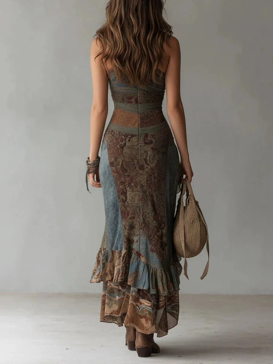 Amara | Off-Shoulder Ruffle Asymmetric Maxi Dress