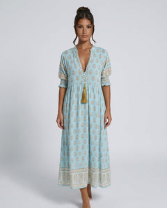 Tatum | Boho Pocket Midi Dress