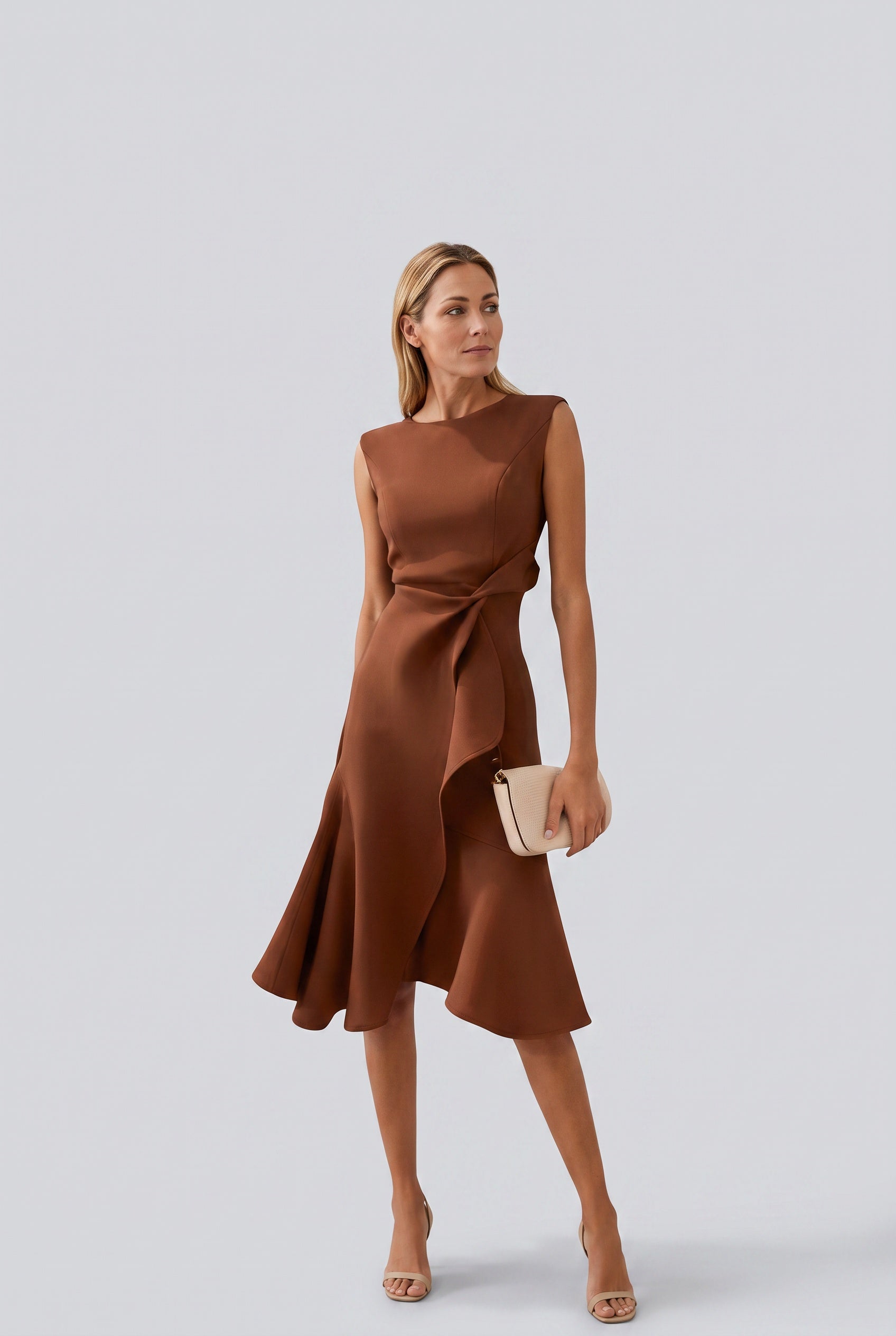 Tatum | Ruffle Hem Wrap Midi Dress