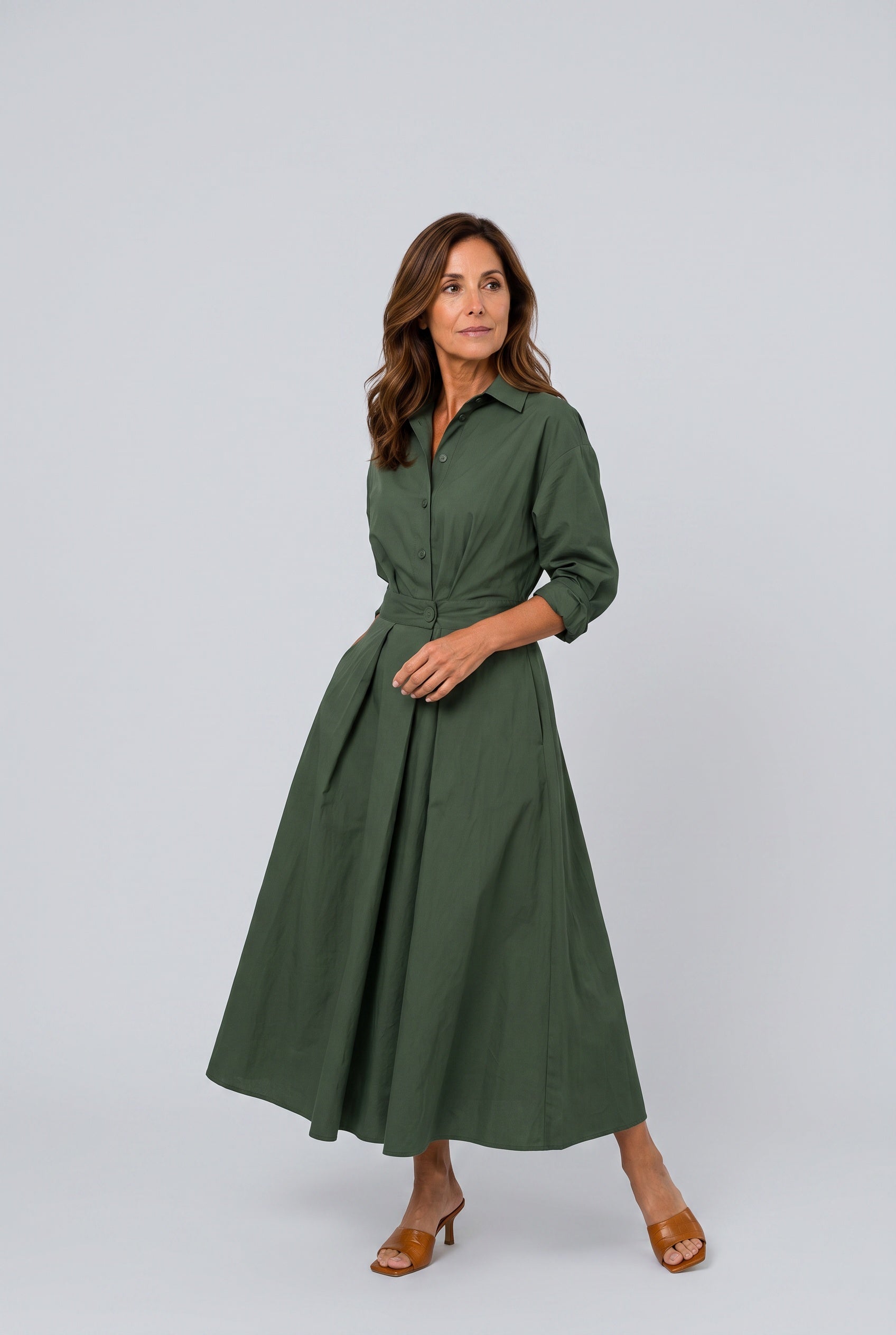 Mira | Collared Long Sleeve Maxi Dress