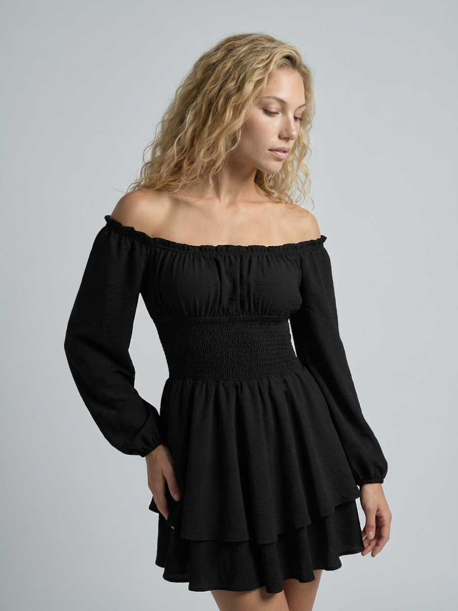 Arlena | Off-Shoulder Playsuit with Shirred Waist