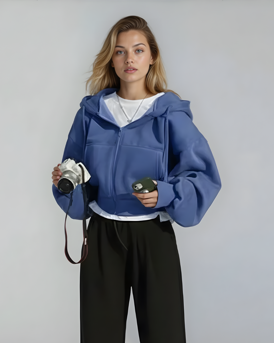 Zaya | Cropped Zip Hoodie