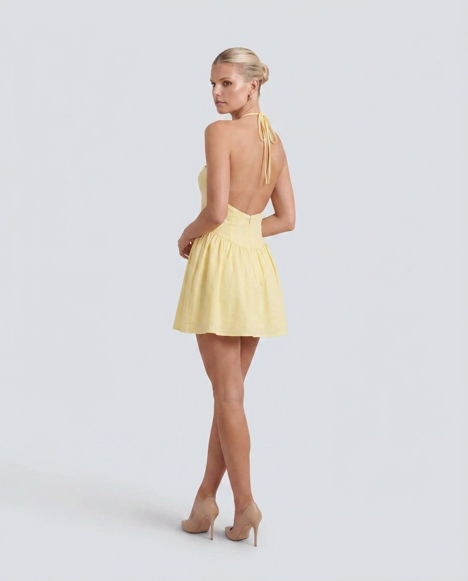 Vivienne | Sweetheart Halter Mini Dress
