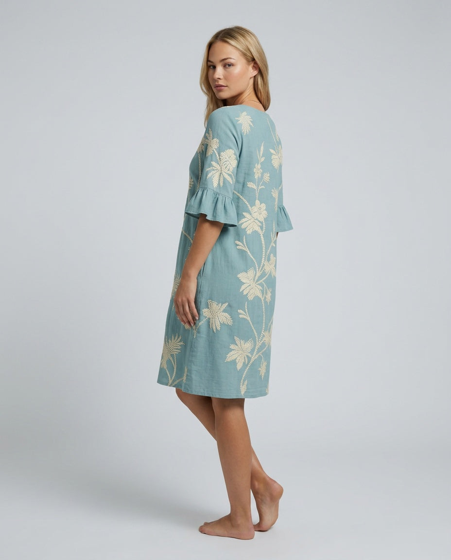 Isabela | Floral Cotton-Blend Midi Dress