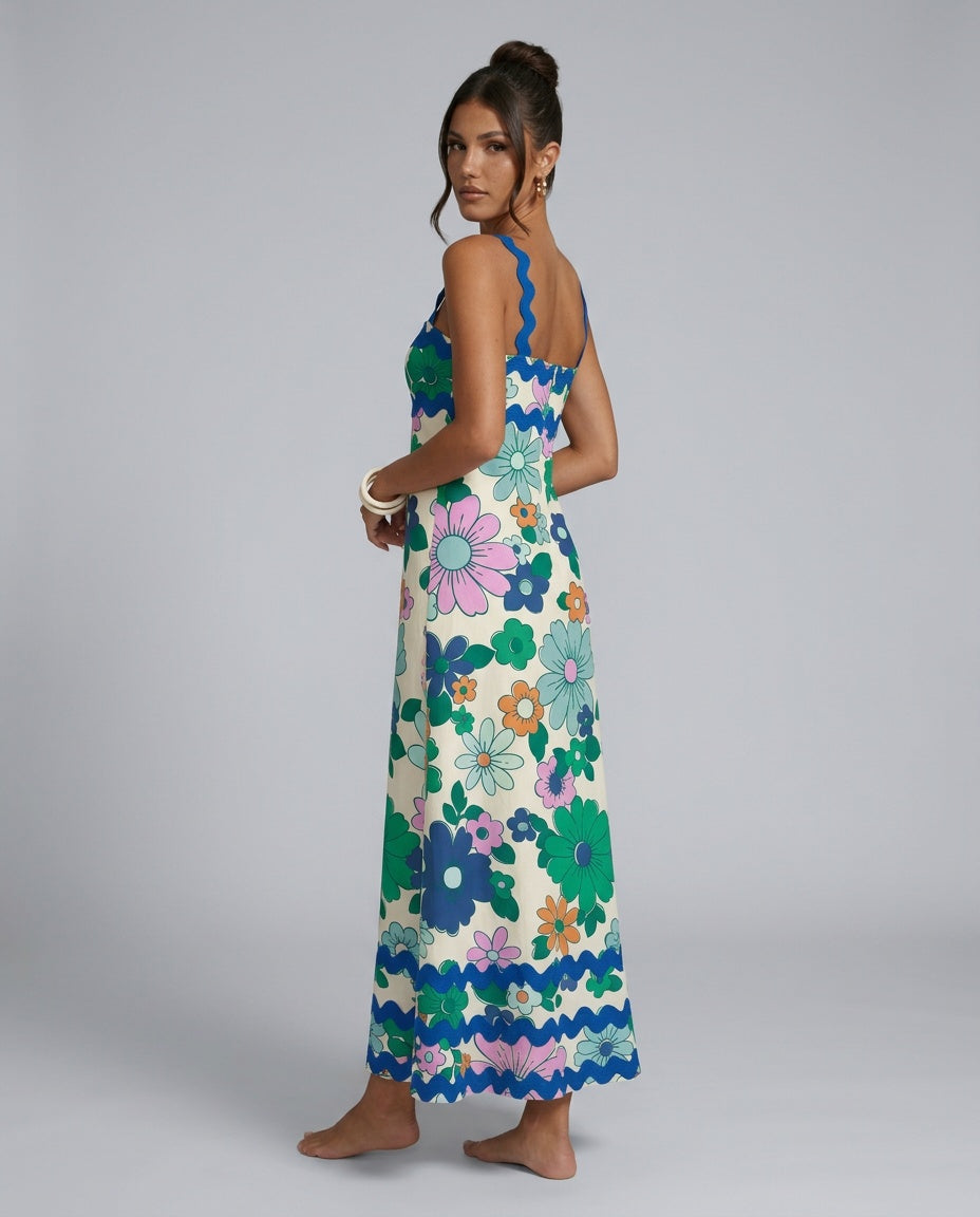 Lila | Sleeveless Wavy Hem Maxi Dress