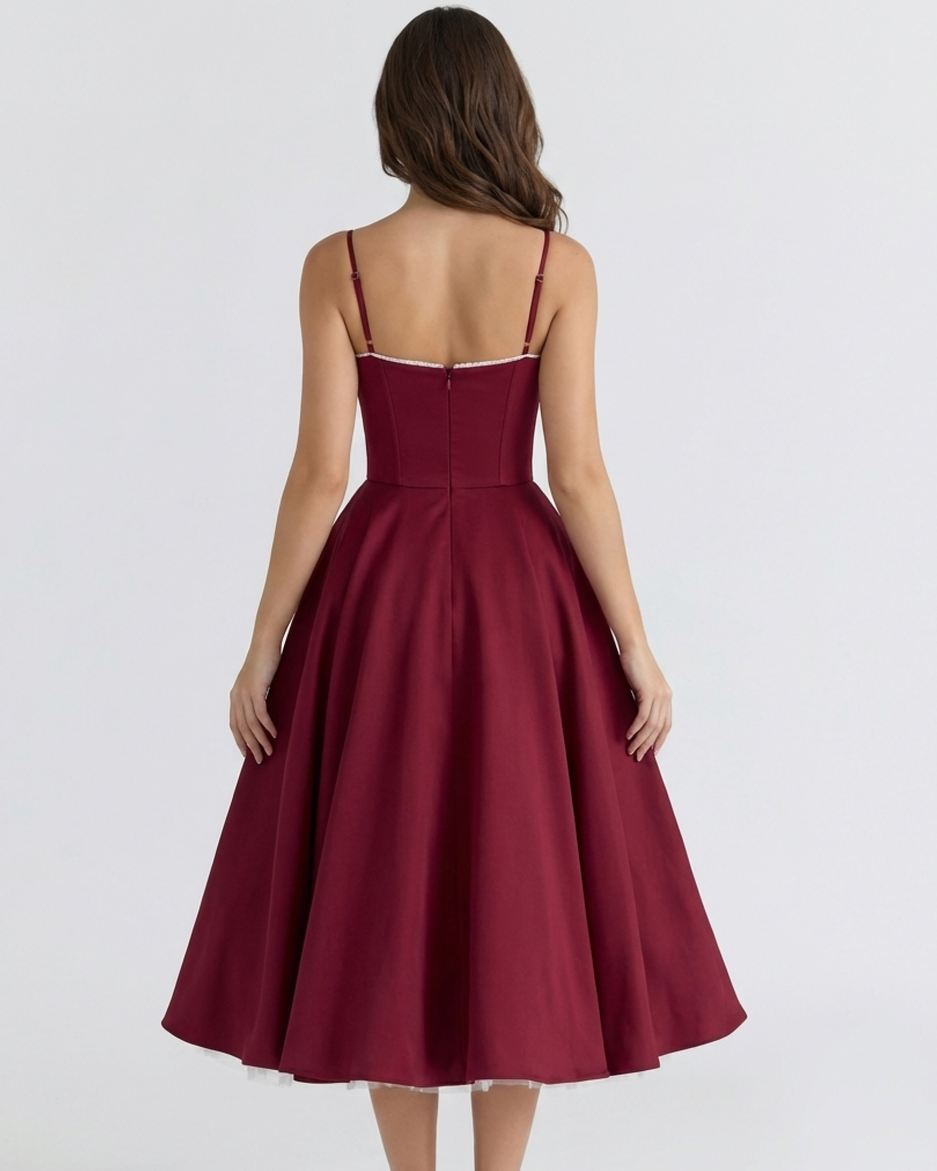 Adeline | Corset Bodice Tulle Midi Dress