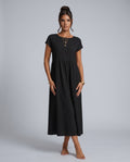 Anais | Loose Fit Round Neck Maxi Dress with Pockets