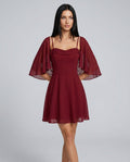 Valentina | Ruched Slip Chiffon Mini Dress