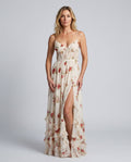 Renata | Floral Print Side Slit Maxi Dress