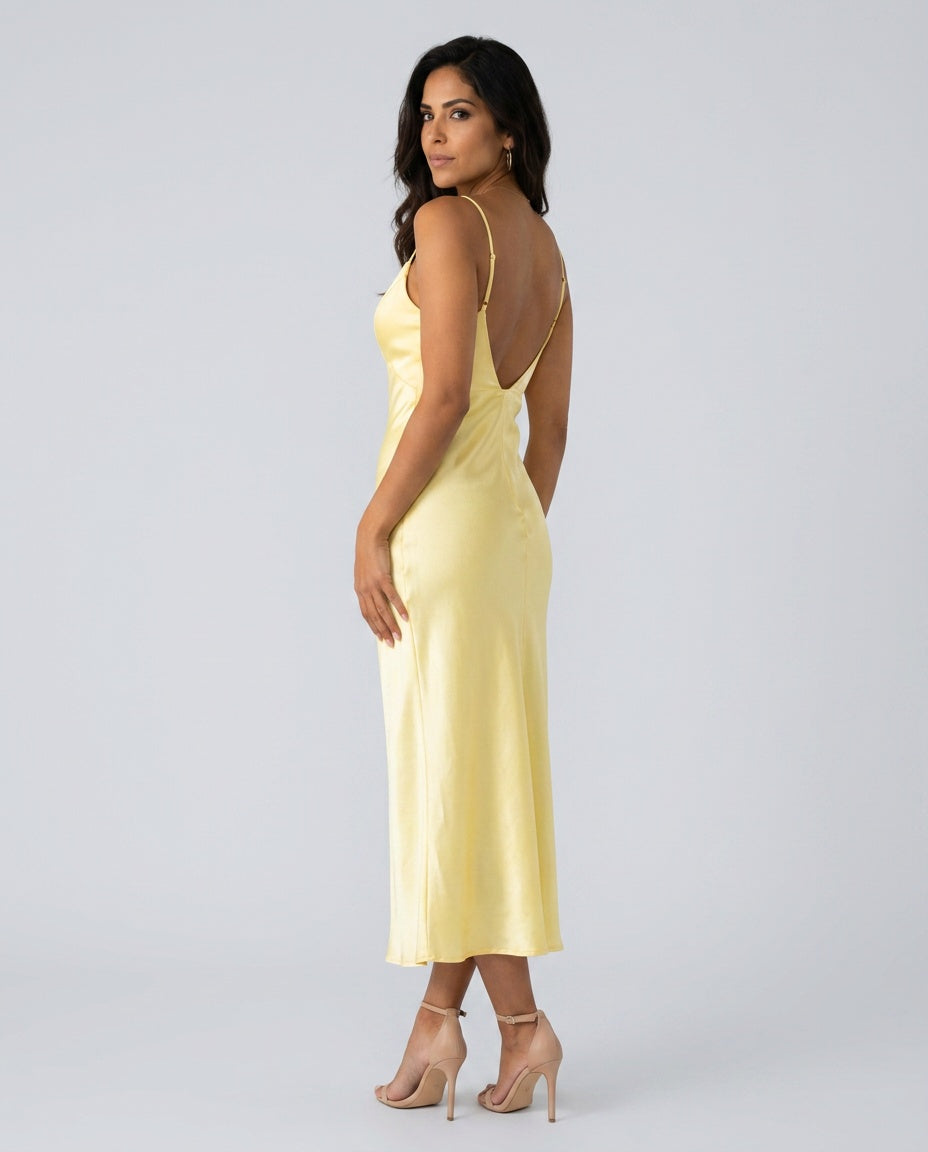 Anais | Strappy Satin Slip Maxi Dress