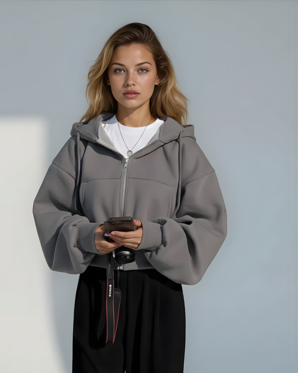 Zaya | Cropped Zip Hoodie