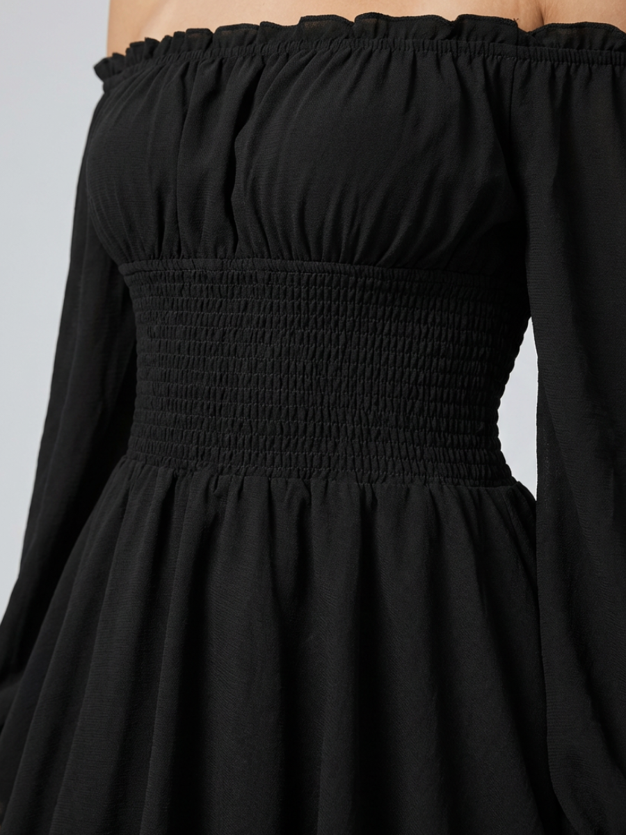 Arlena | Off-Shoulder Playsuit with Shirred Waist