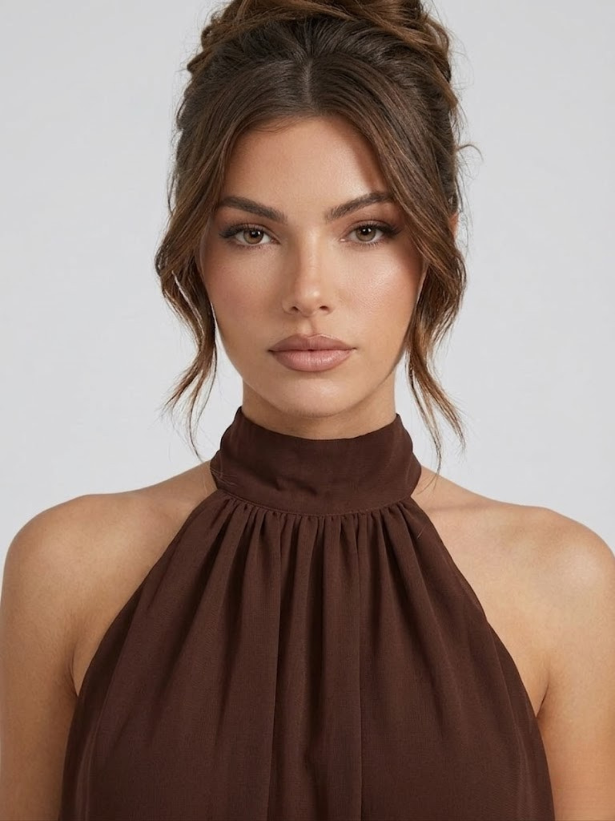 Willa | Tiered Ruffle Open Back Halter Mini Dress