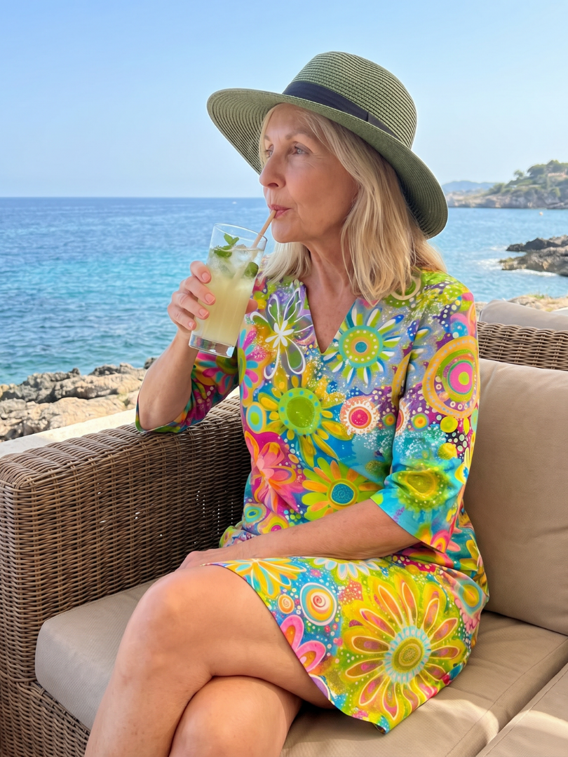 Thea | Floral Print Knee-Length Midi Dress