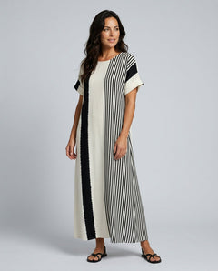 Beatriz | Striped Short Sleeve Maxi Dress