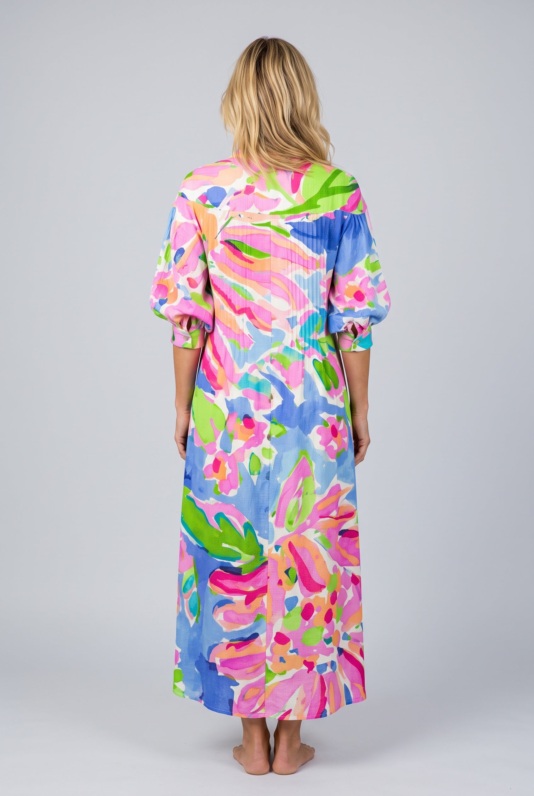 Anouk | Floral V-Neck Short Sleeve Maxi Dress