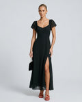 Greta | Sweetheart Neck Chiffon Maxi Dress