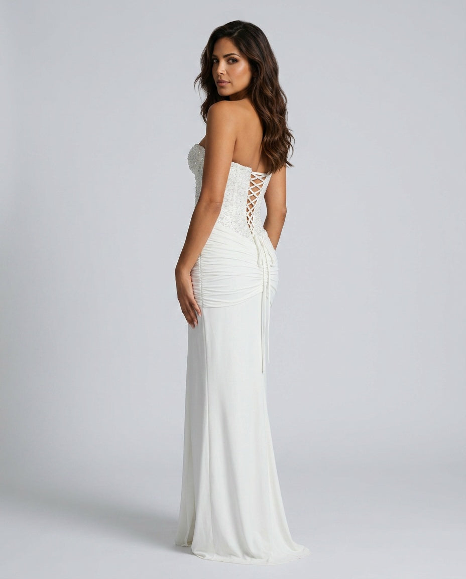 Ada | Sequin Off-Shoulder Sweetheart Maxi Dress