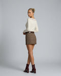 Mabel | Brown Plaid Straight Mini Skirt
