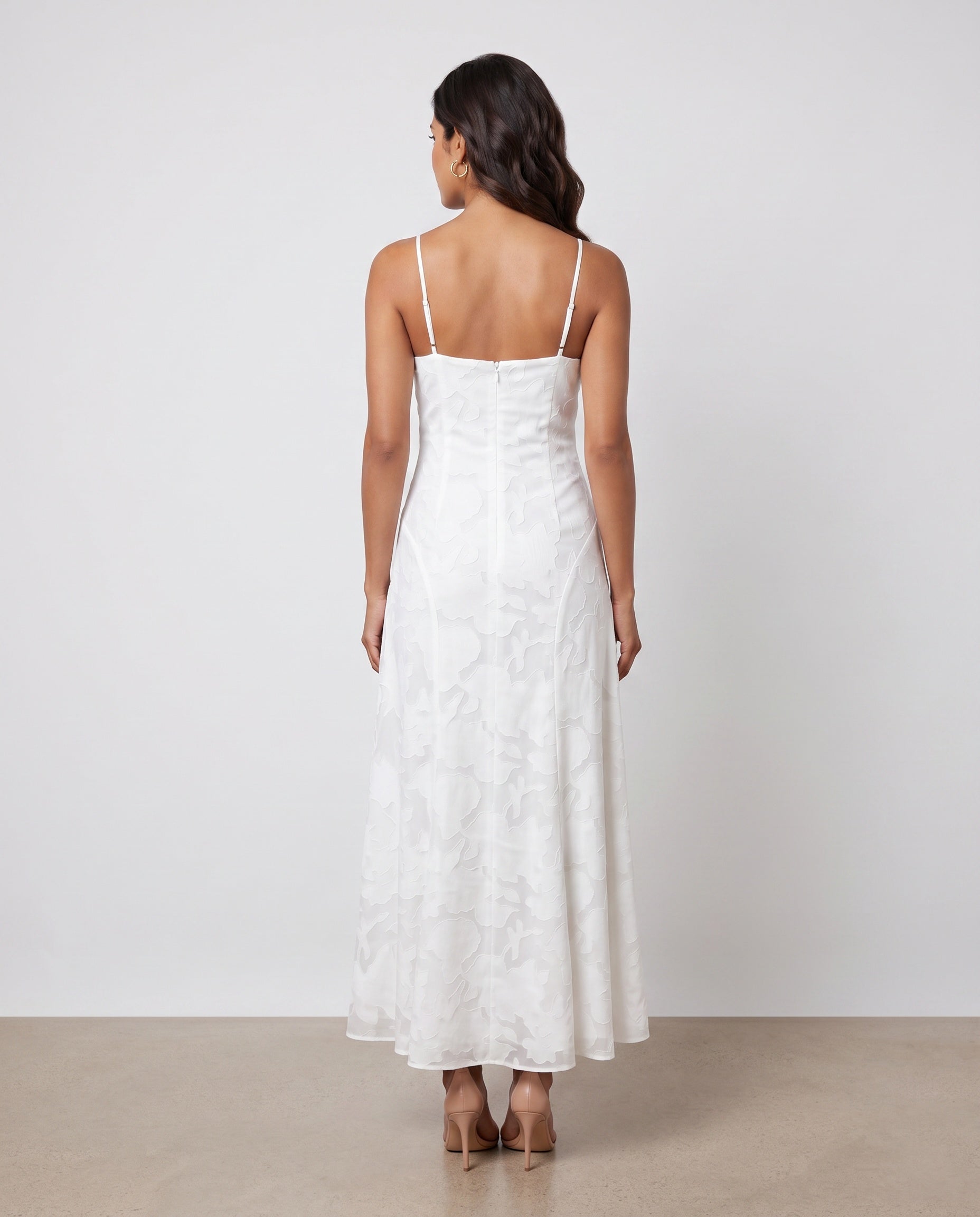 Willa | Floral Lace-Up Spaghetti Strap Maxi Dress