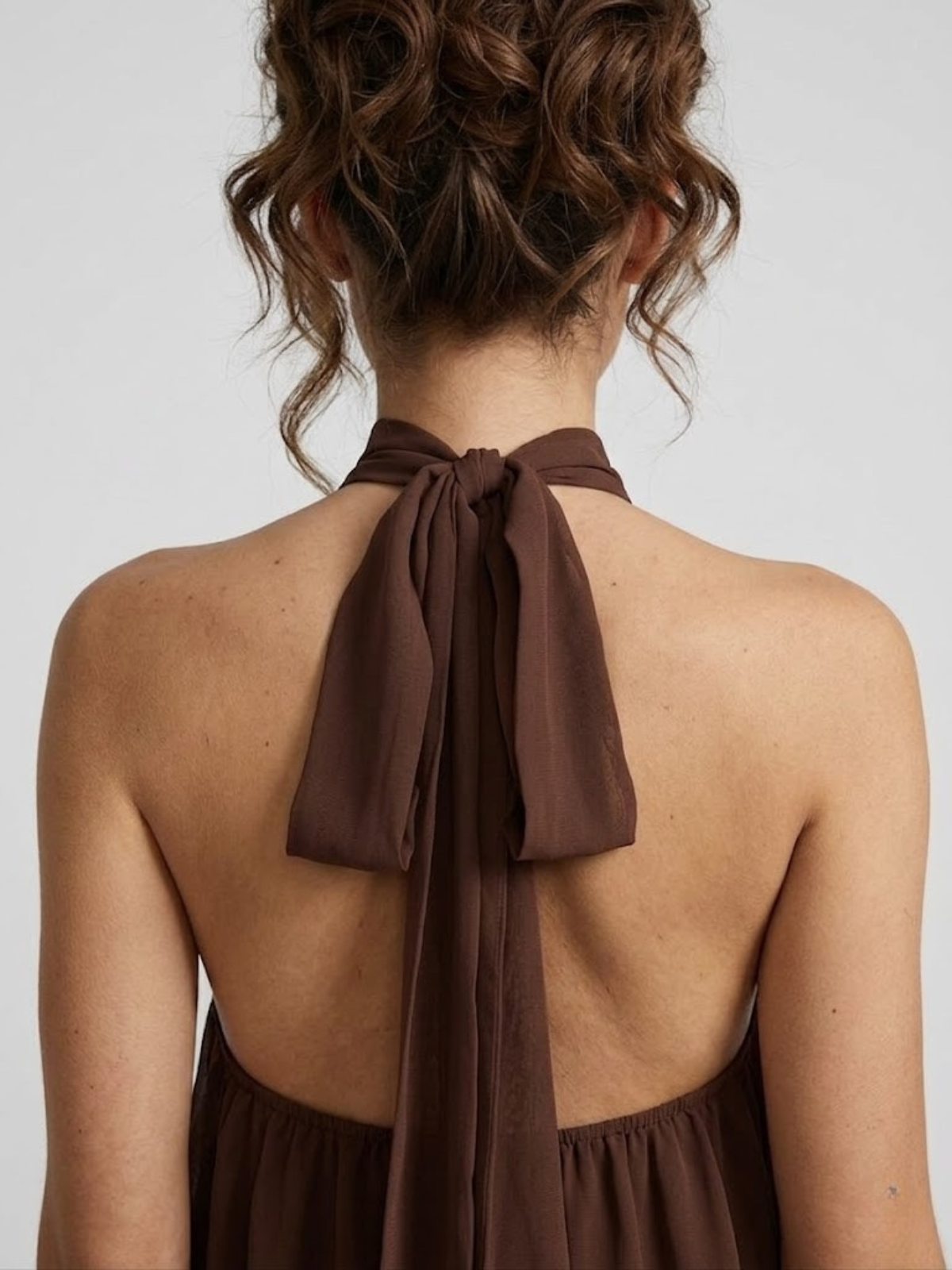 Willa | Tiered Ruffle Open Back Halter Mini Dress