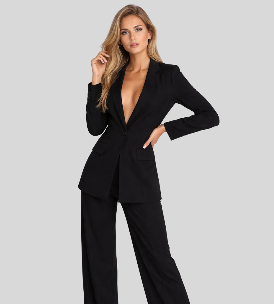 Gabriela | Tailored Wide-Leg Blazer & Trouser Suit Set