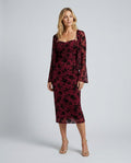 Céleste | Floral Bodycon Spaghetti Strap Midi Dress