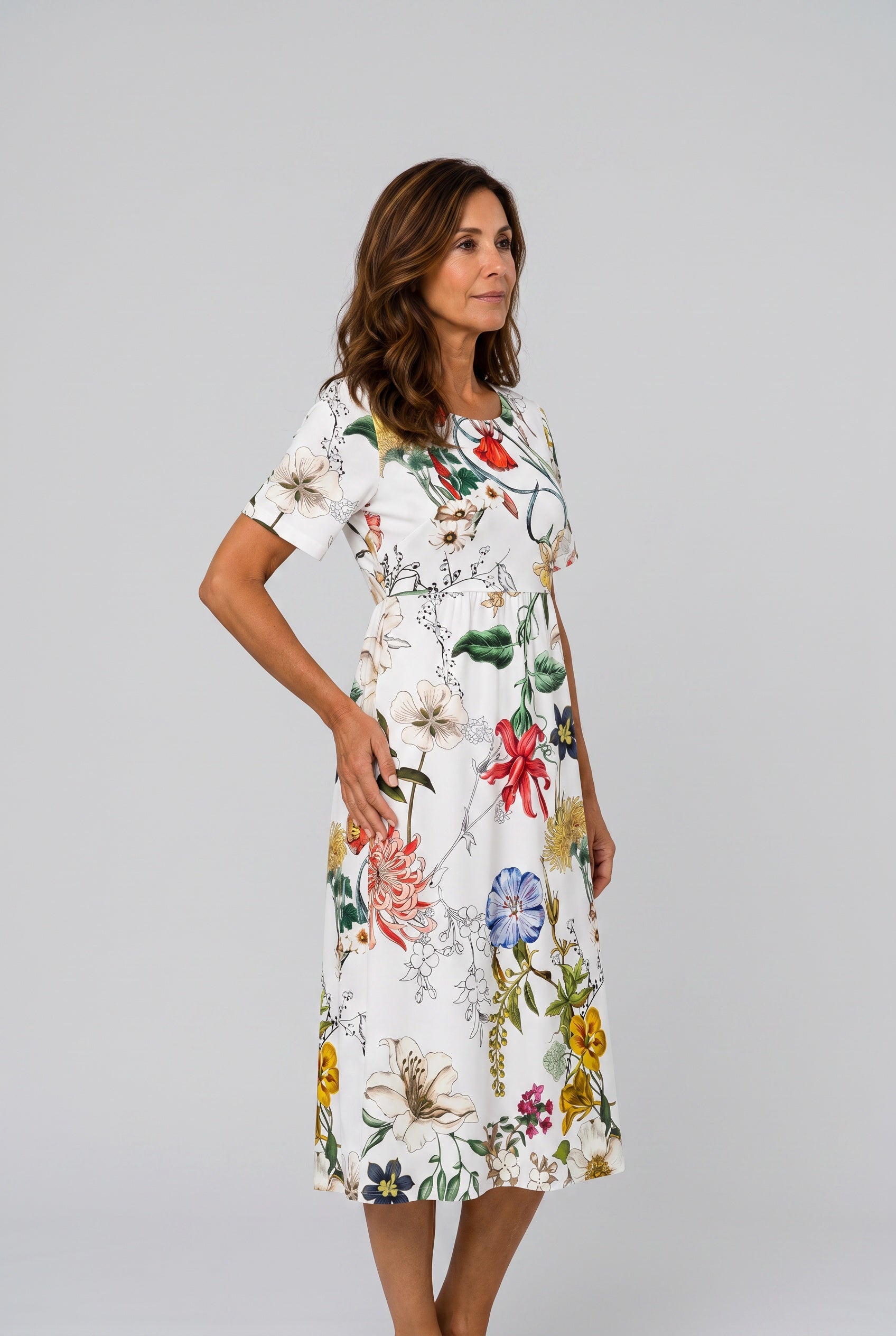 Fiona | Floral Print Relaxed Midi Dress