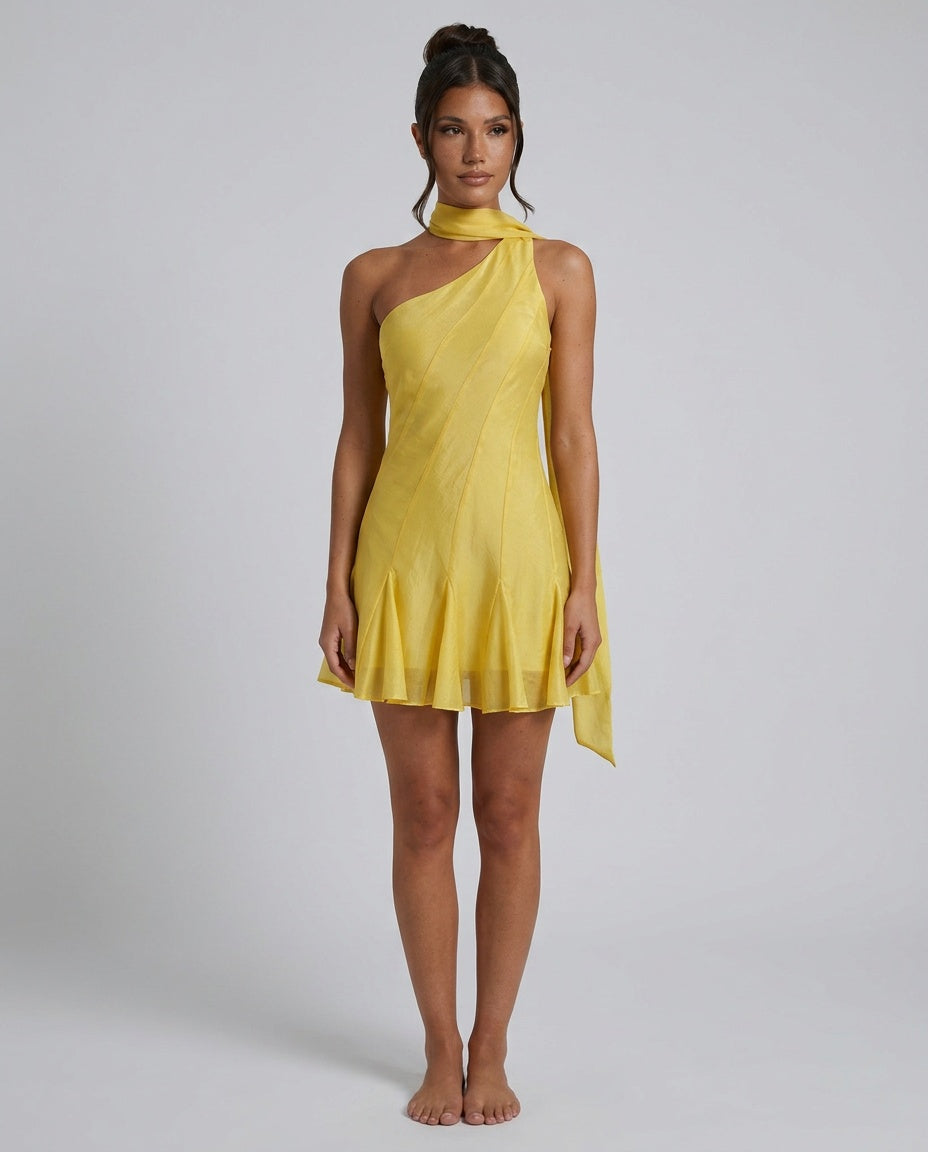 Juliette | One-Shoulder Sleeveless Mini Dress