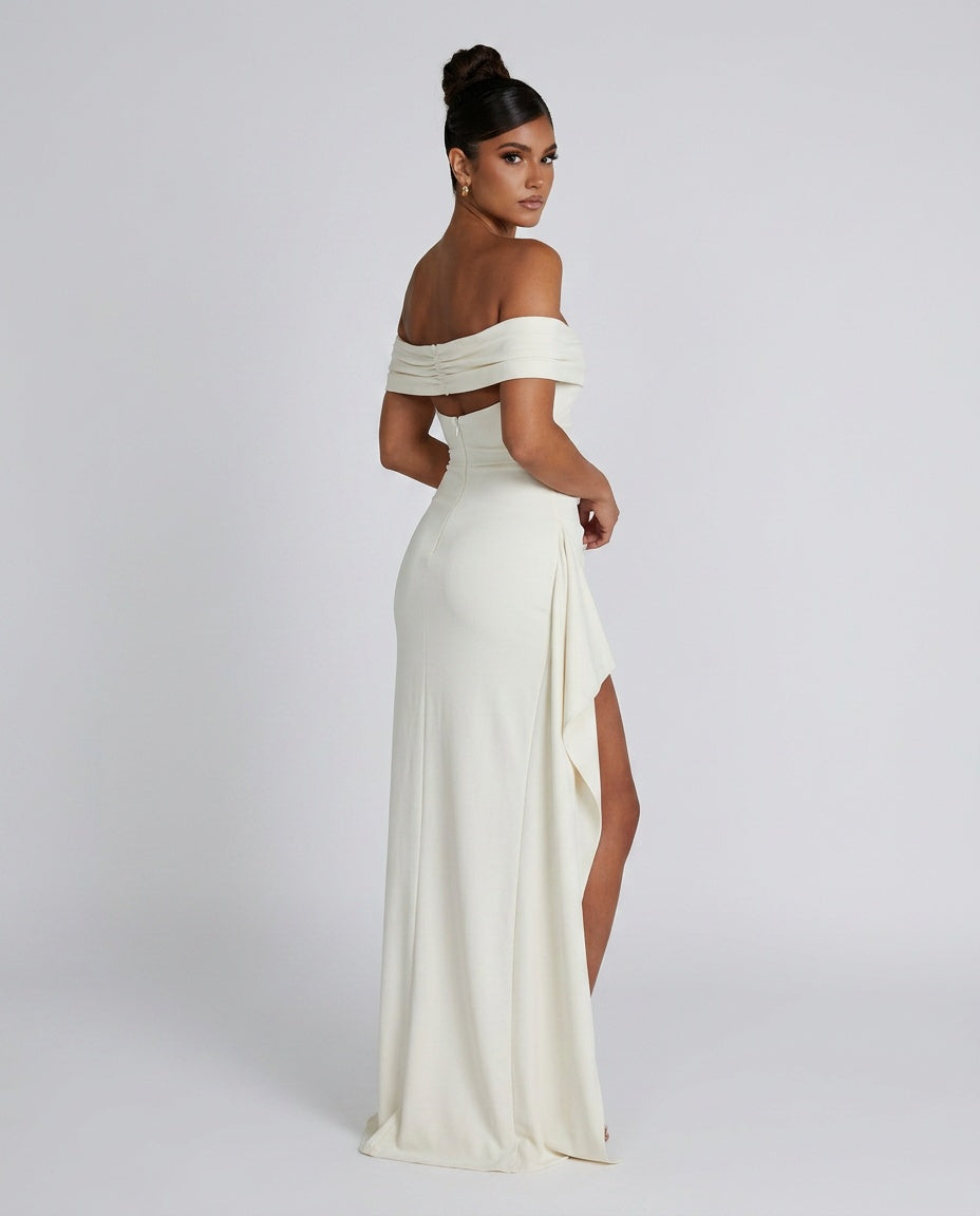 Ivy | Off-Shoulder Side Slit Maxi Dress