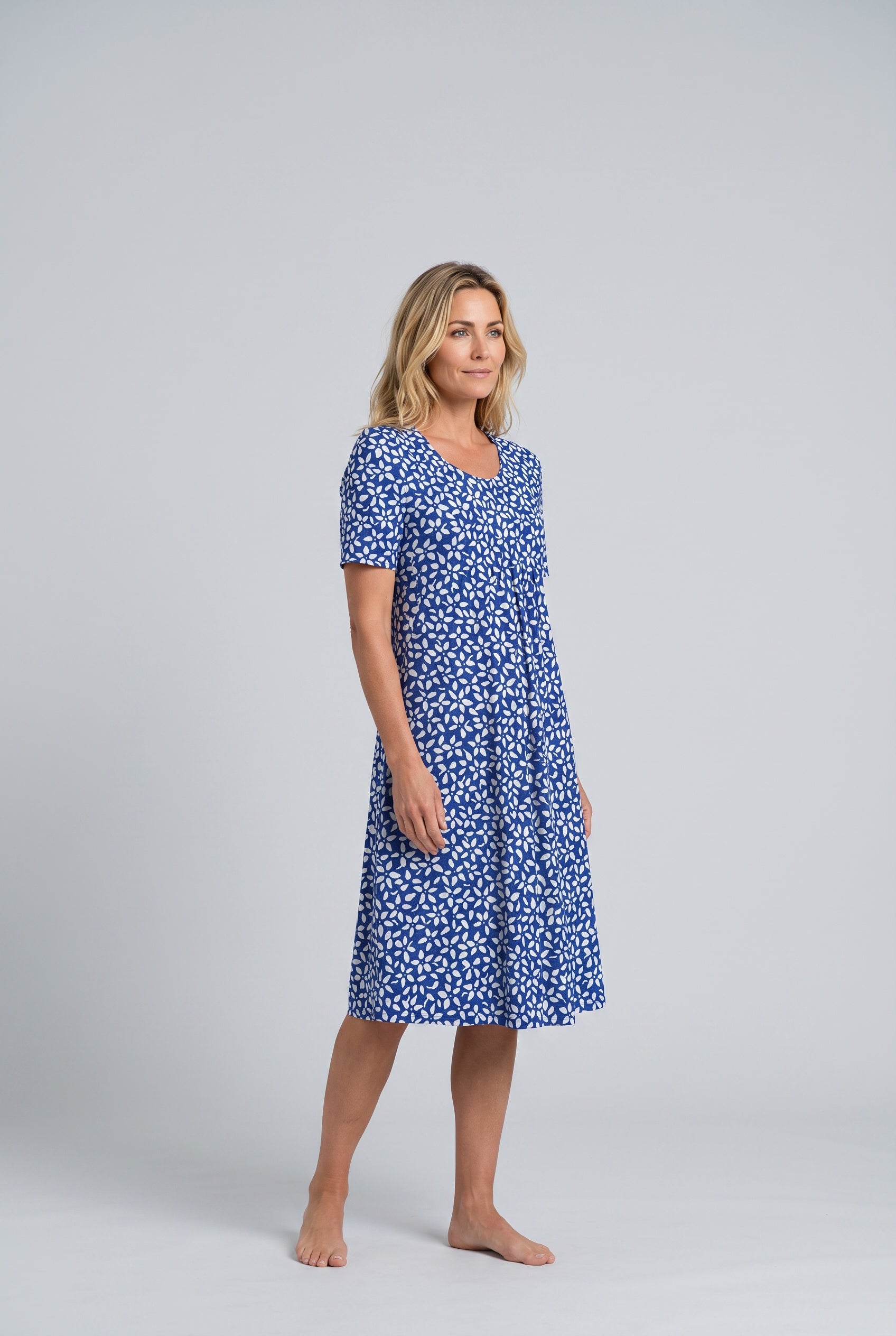 Quinn | Printed Short Sleeve Midi Dress