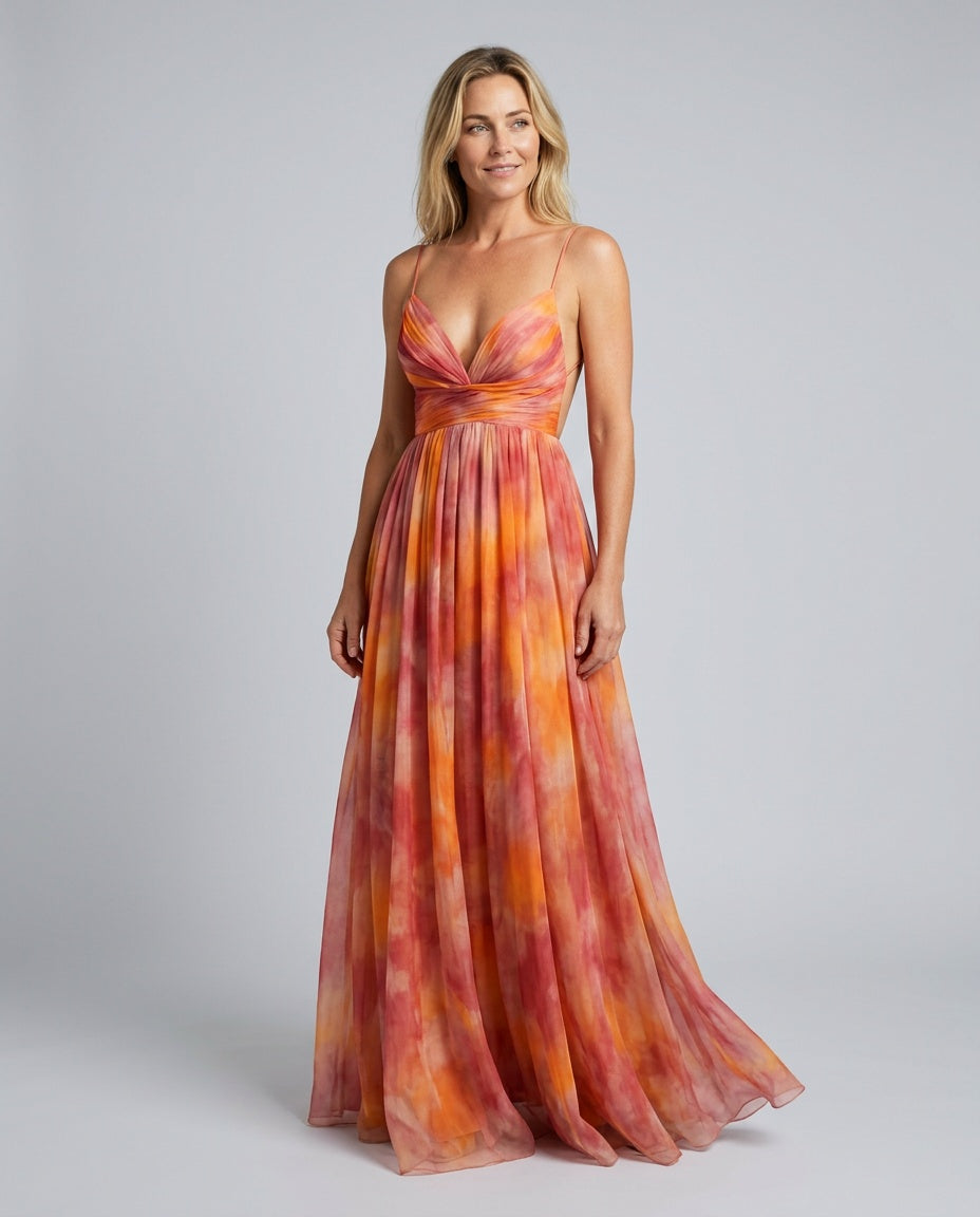 Kira | Multicolour Spaghetti Strap Maxi Dress