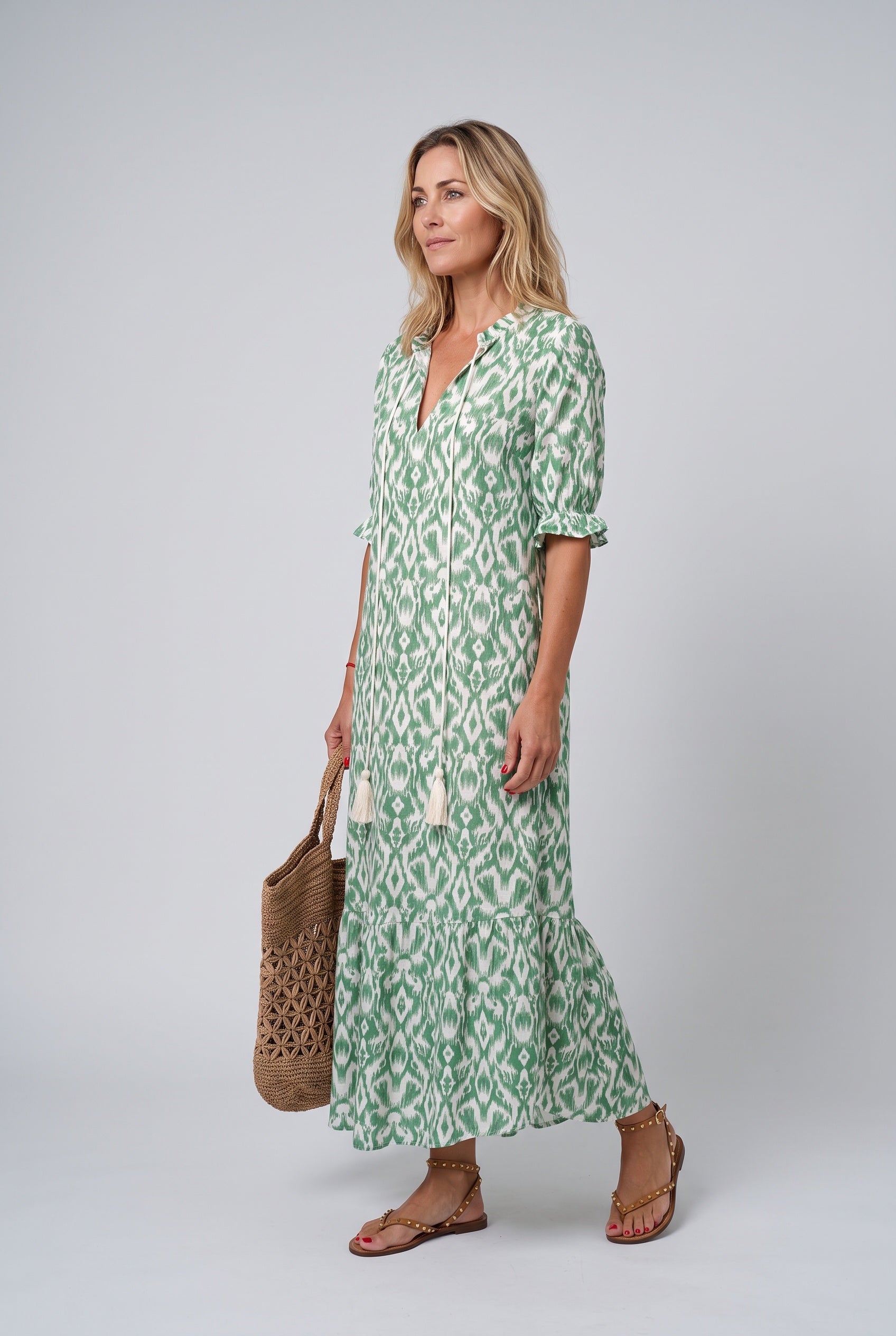 Sienna | Boho Floral Print Midi Dress