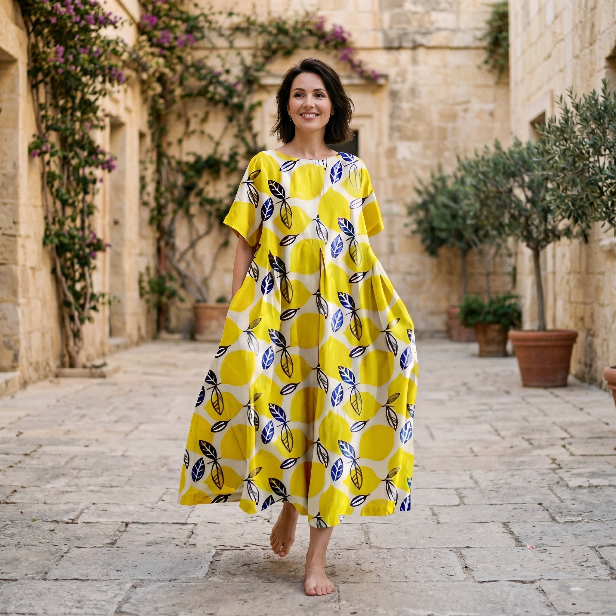 Florelle | Floral Print Plus Size Maxi Dress