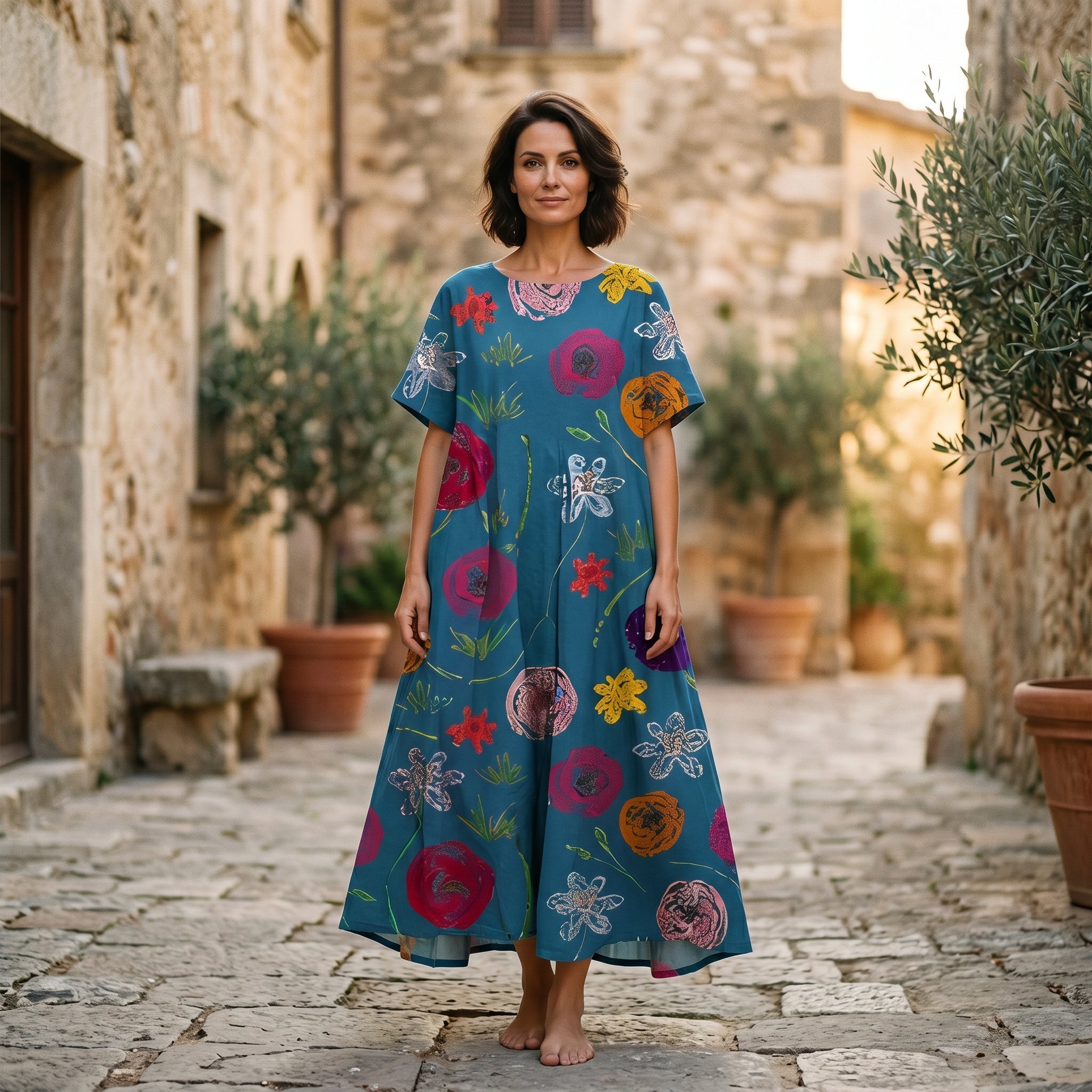 Florelle | Floral Print Plus Size Maxi Dress