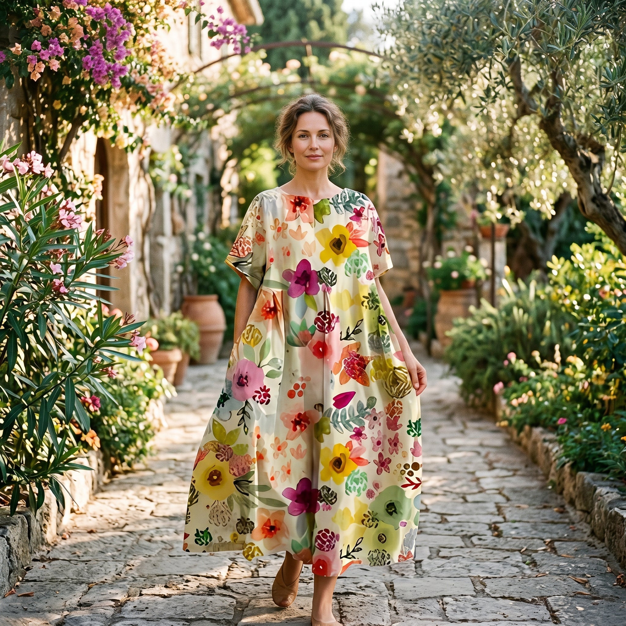 Florelle | Floral Print Plus Size Maxi Dress
