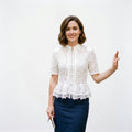 Juliette | Lace Cut-Out Short-Sleeve Blouse