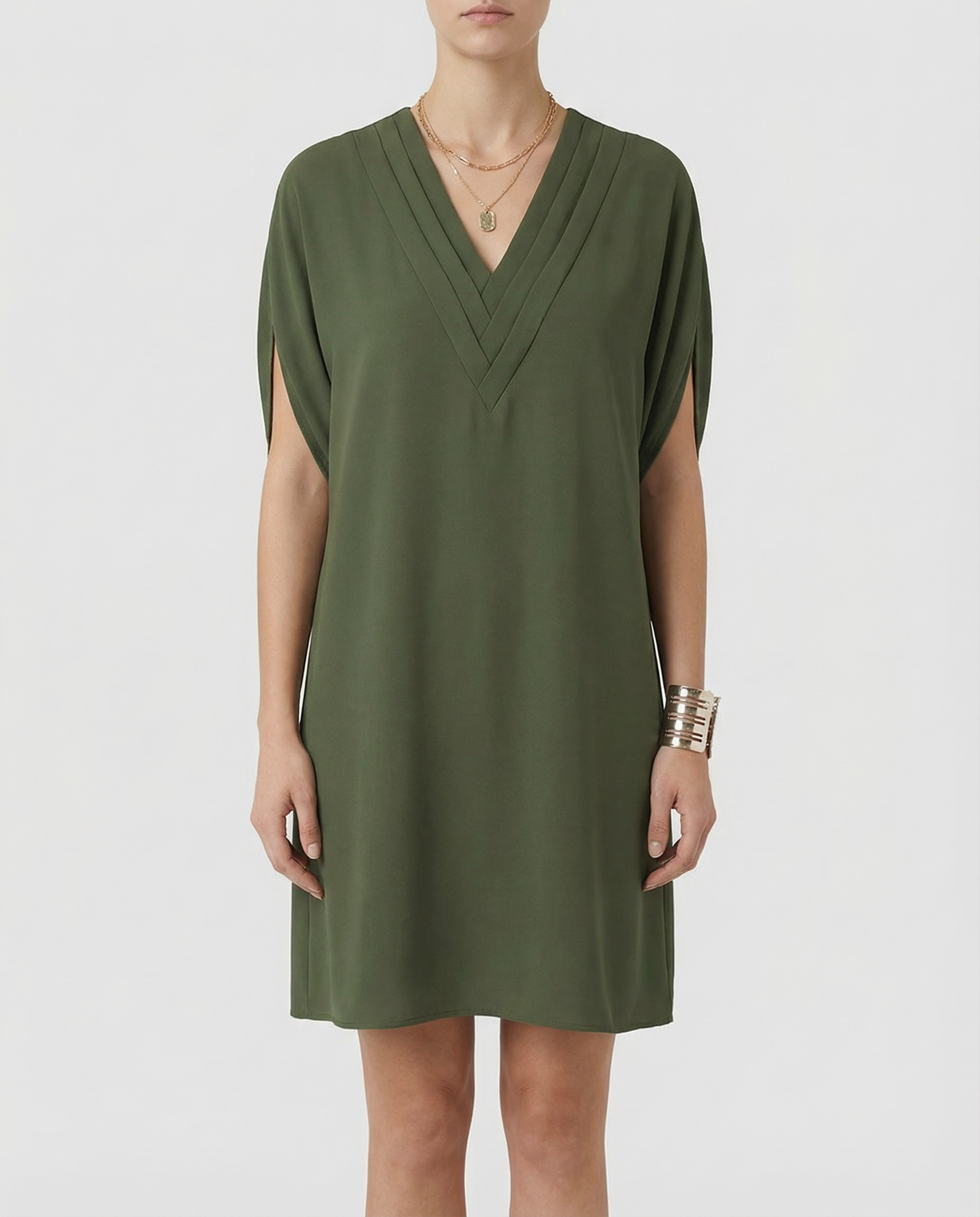 Maeva | V-Neck Multi-Layered Casual Midi Dress