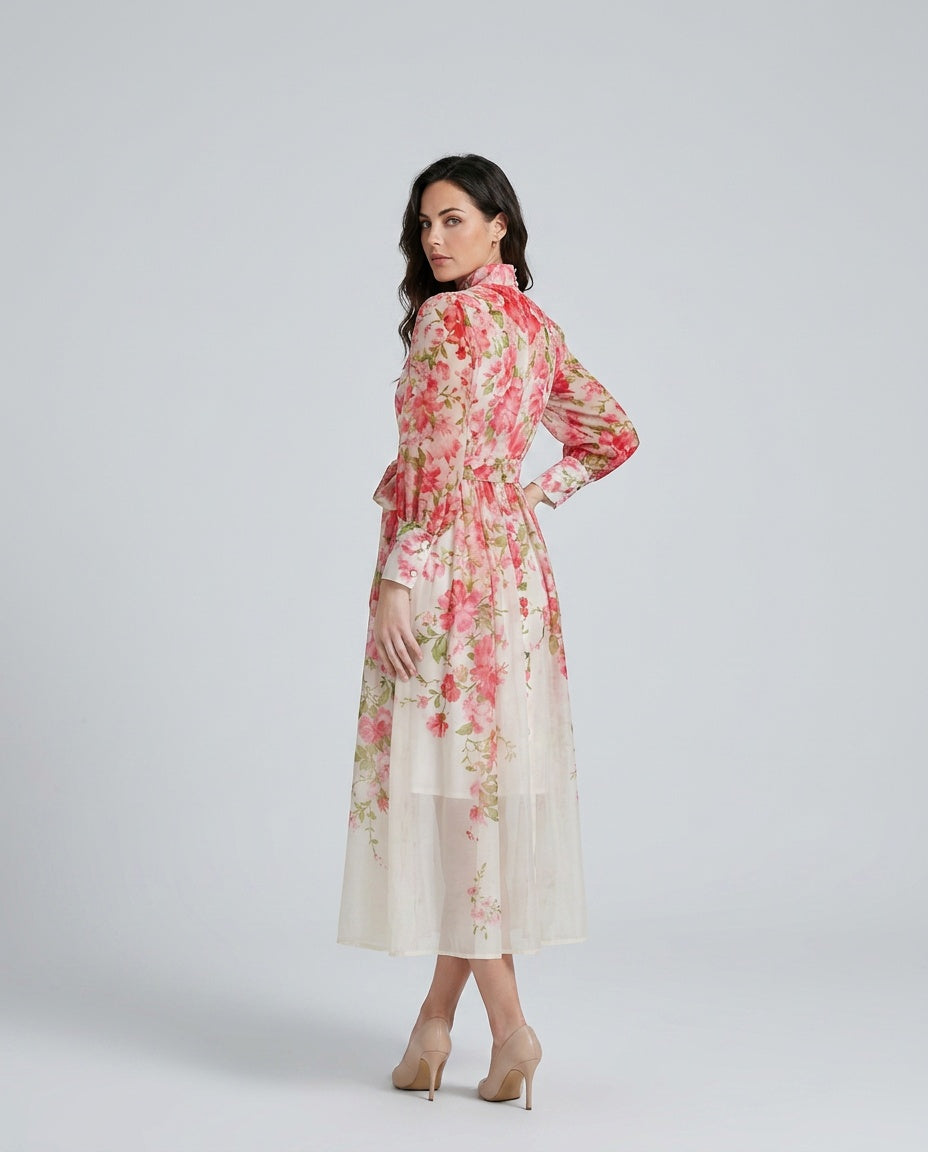 Cressida | Floral Sheer Long Sleeve Maxi Dress
