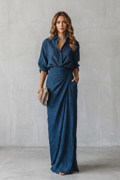 Wren | Pleated Crinkle Maxi Two-Piece Set