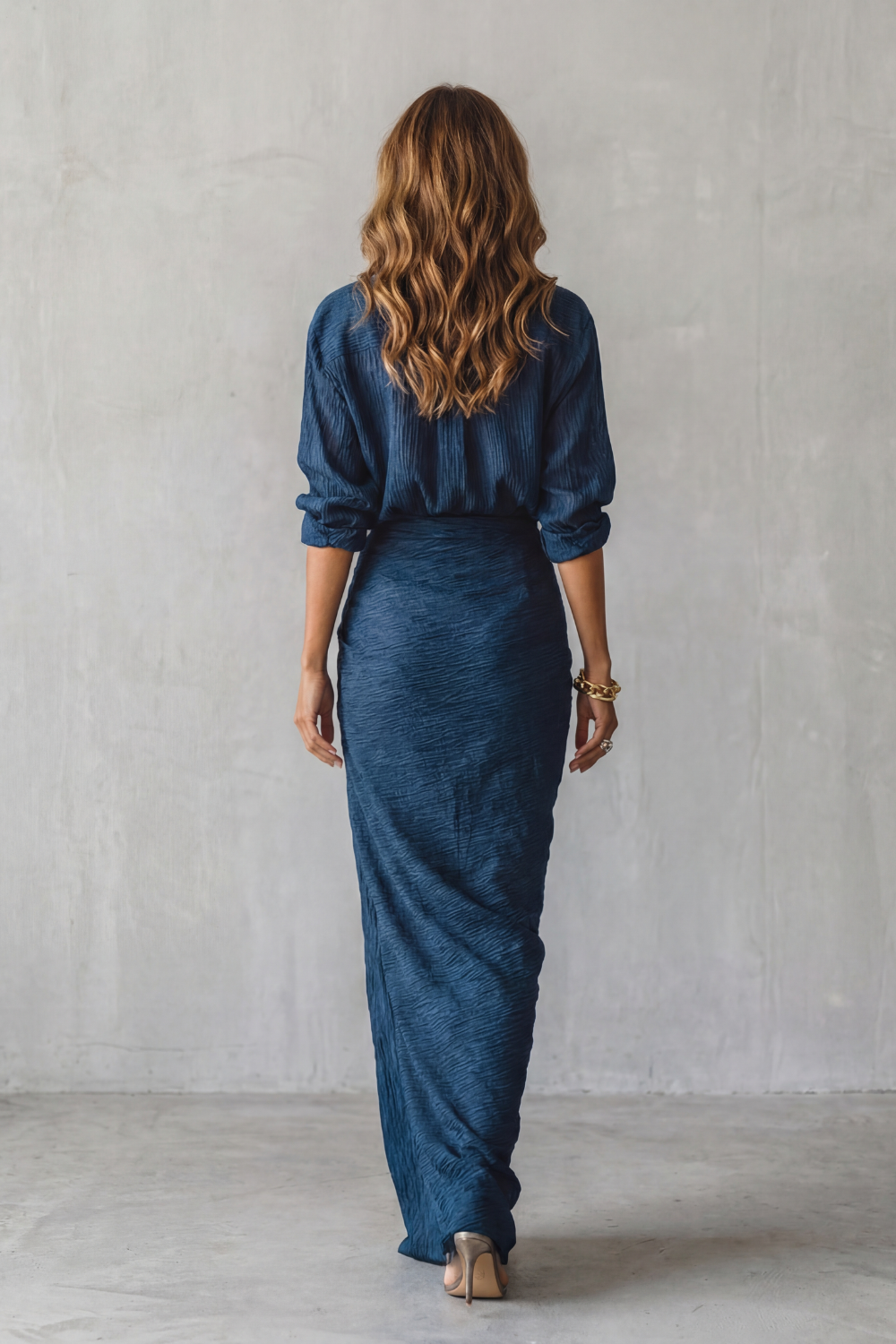 Wren | Pleated Crinkle Maxi Two-Piece Set