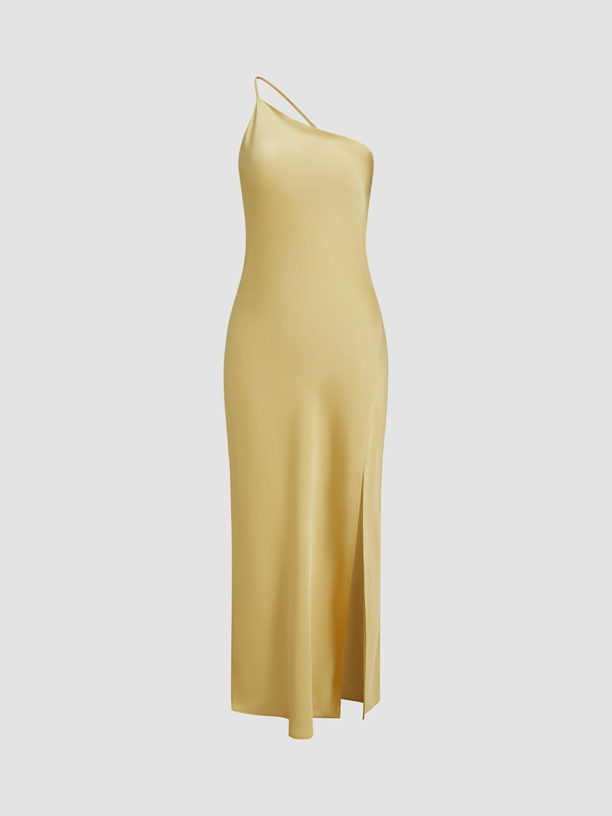 Bianca | Asymmetric Open Back Spaghetti Strap Midi Dress