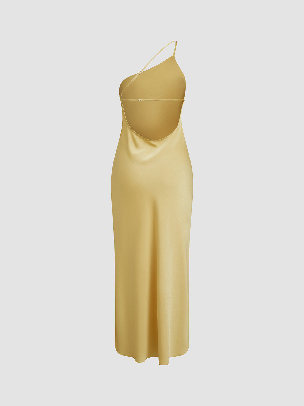Bianca | Asymmetric Open Back Spaghetti Strap Midi Dress