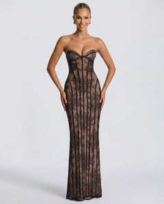Juliette | Off-Shoulder Lace Sweetheart Maxi Dress