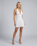 Lila | Halter Plunge Neck Mini Dress