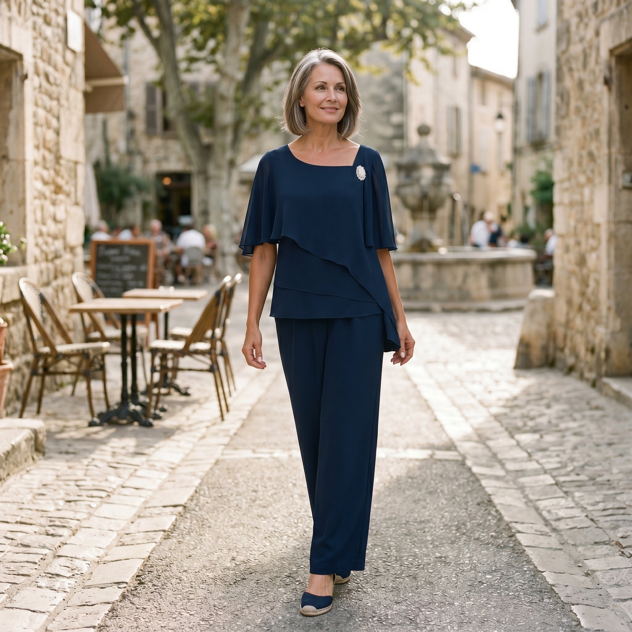 Margot | Tailored Navy Blue Pant Suit Set