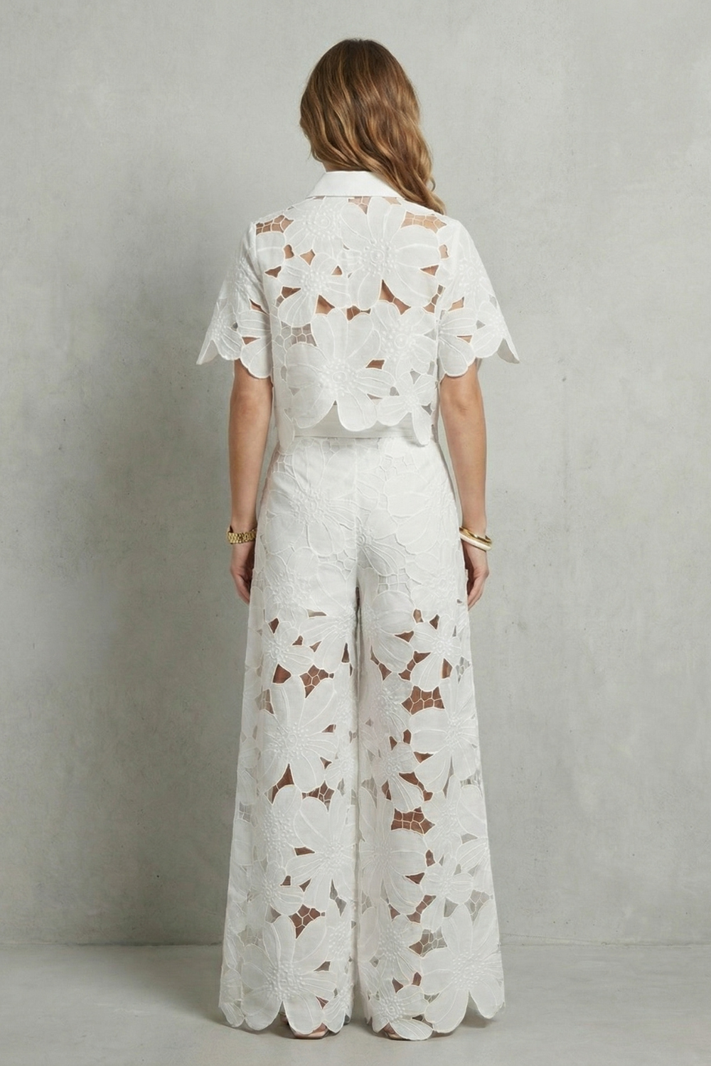 Bellarisse | Embroidered Lace Top & Skirt Set