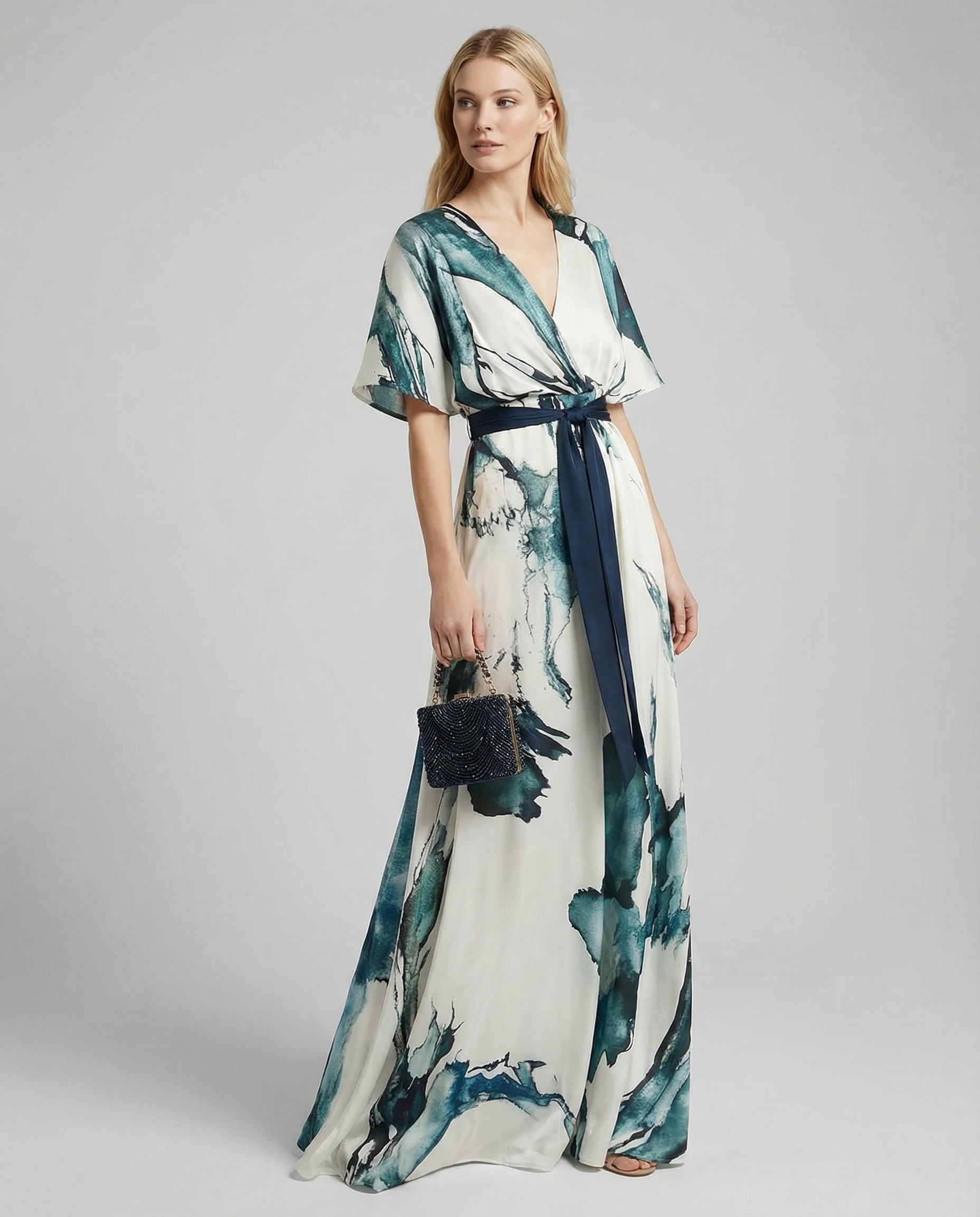 Sienna | Floral Maxi with Deep V Neck