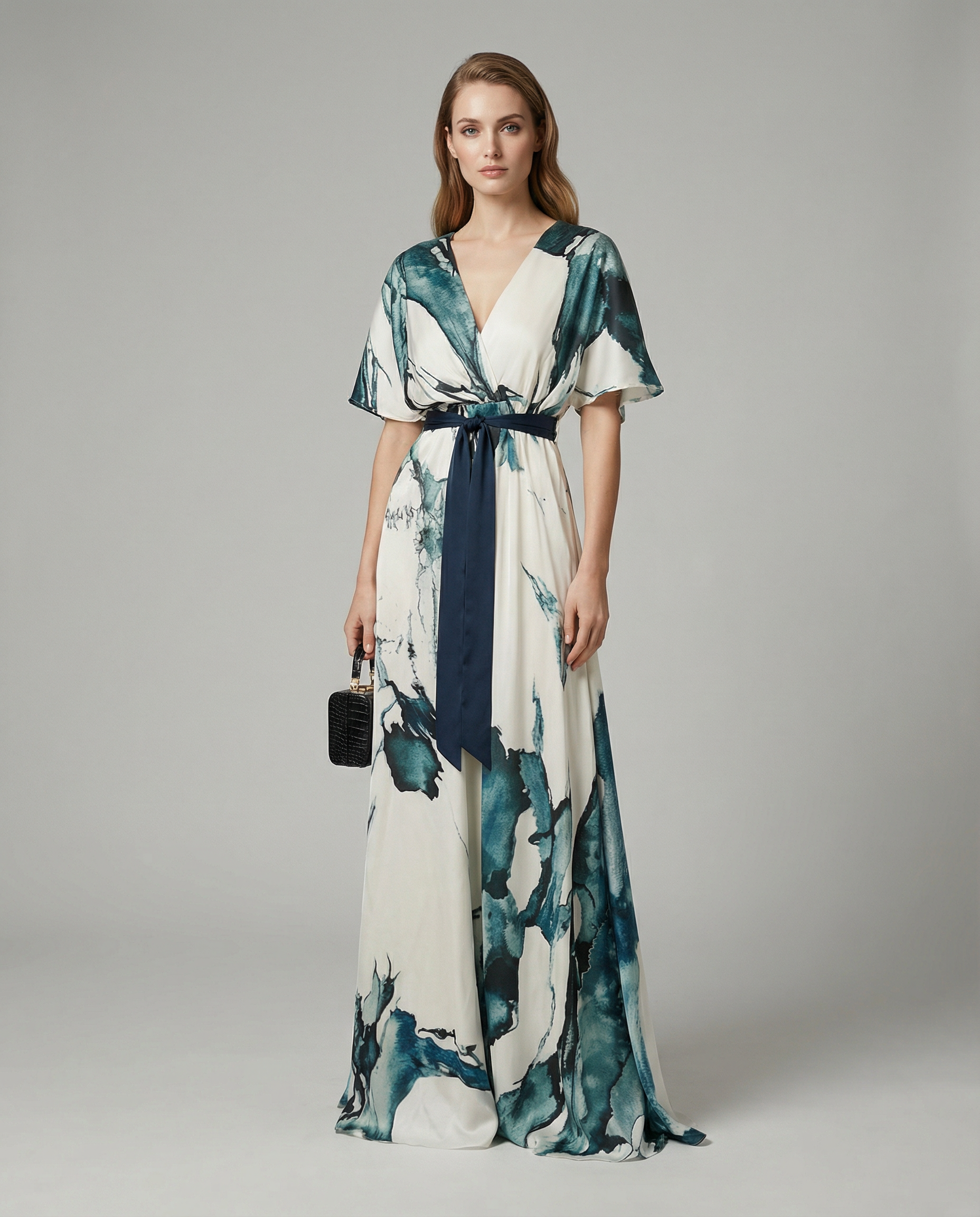 Sienna | Floral Maxi with Deep V Neck